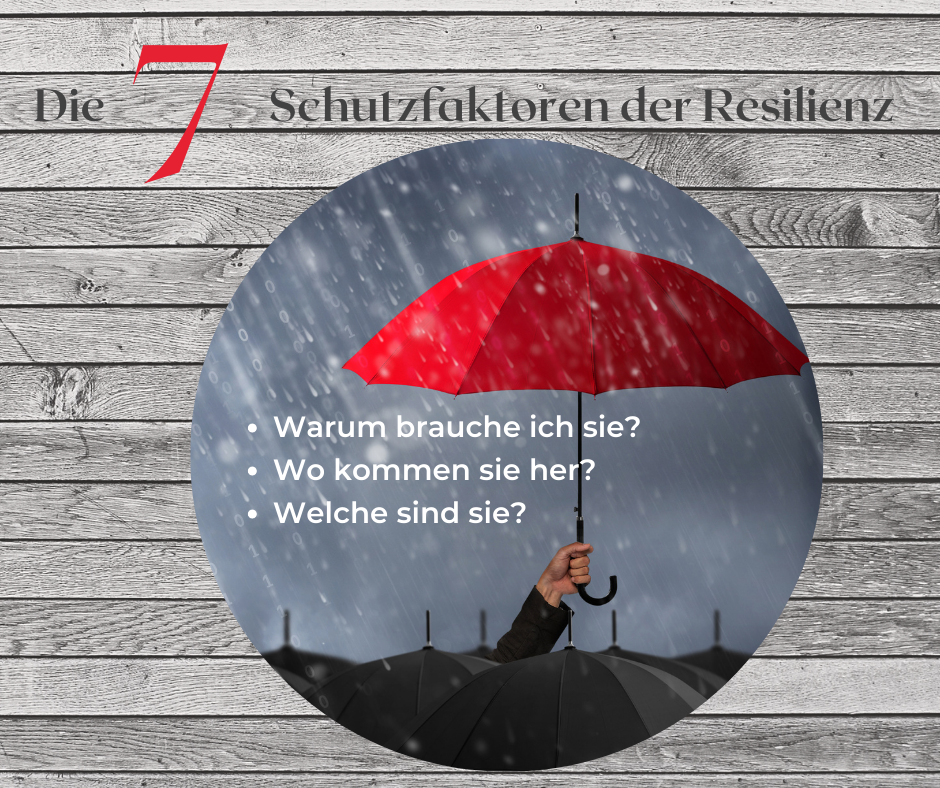 Sieben Schutzfaktoren der Resilienz als Regenschirm